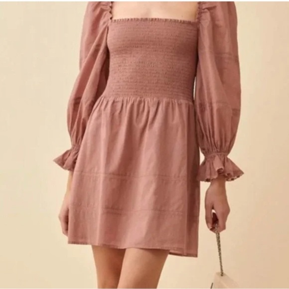 Reformation Dresses & Skirts - Reformation Dusty Pink Smocked Dress 0